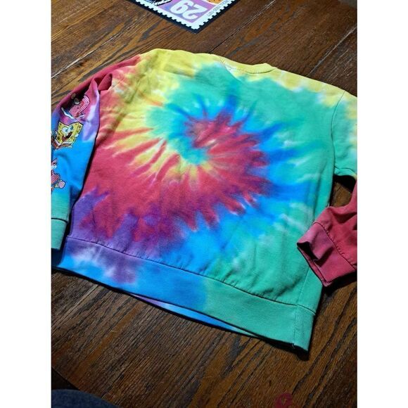 XL Tie Dye Long Sleeve Crew Neck Fleece Sweatshirt - Picture 7 of 7